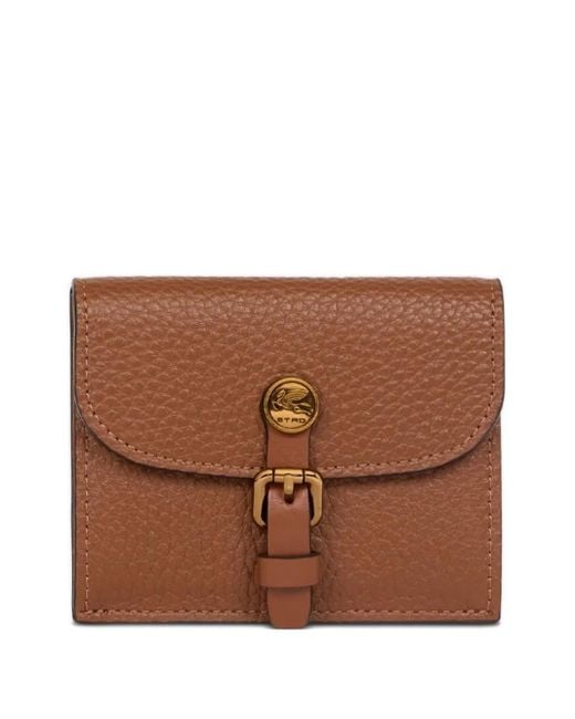 Etro Brown Tumbled-Leather Card Holder