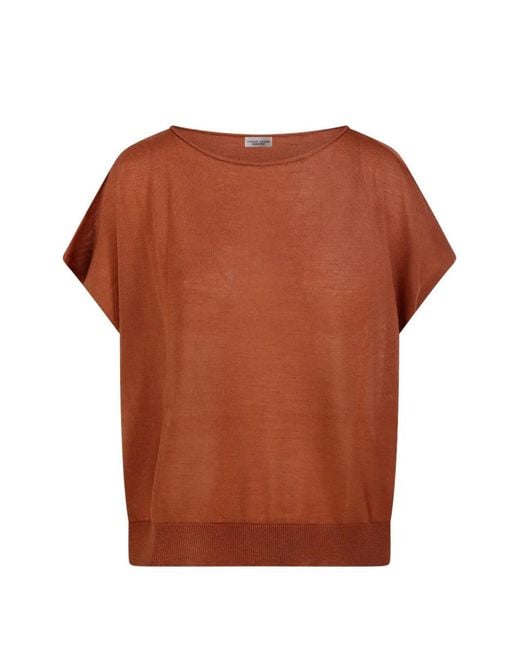 Roberto Collina Brown Boat-Neck T-Shirt