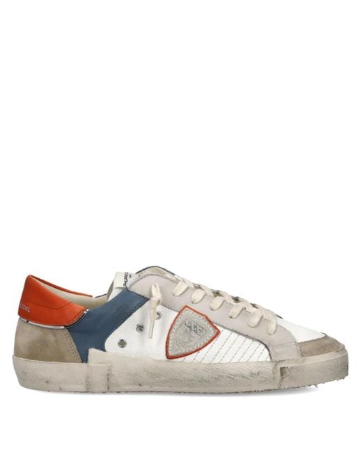 Philippe Model White Prsx Colour-Blocked Low-Top Sneakers for men