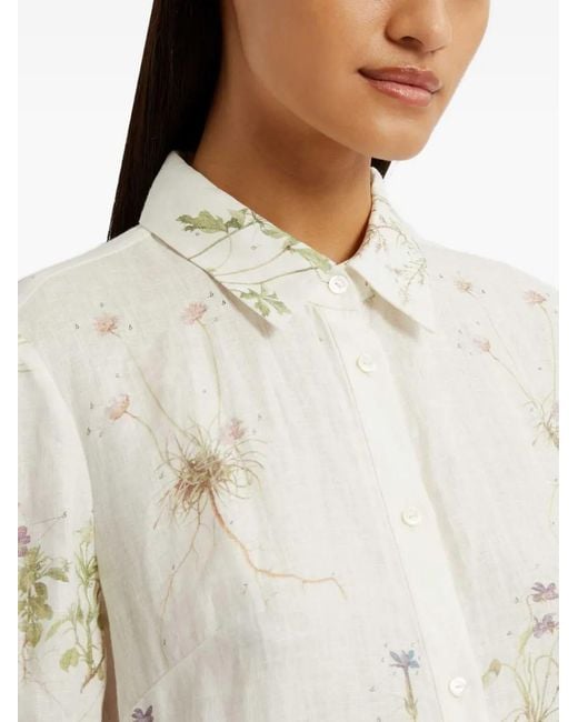 Erdem White Long-Sleeve Shirt Dress