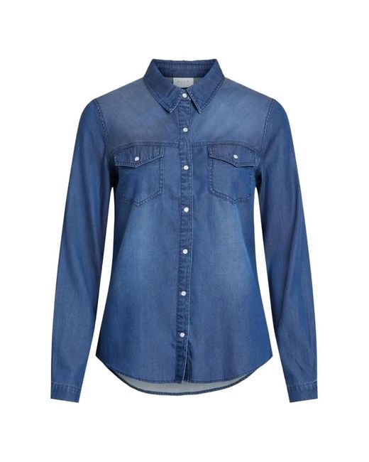 Vila Denim Overhemd in het Blue