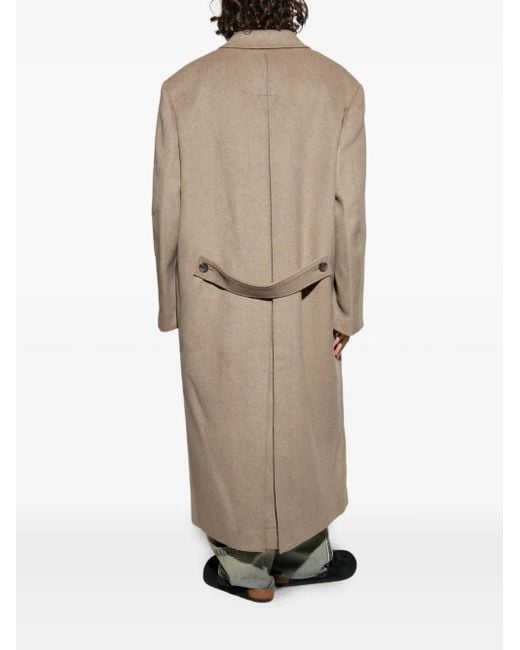 Entire studios Natural Button-Fastening Wool Coat