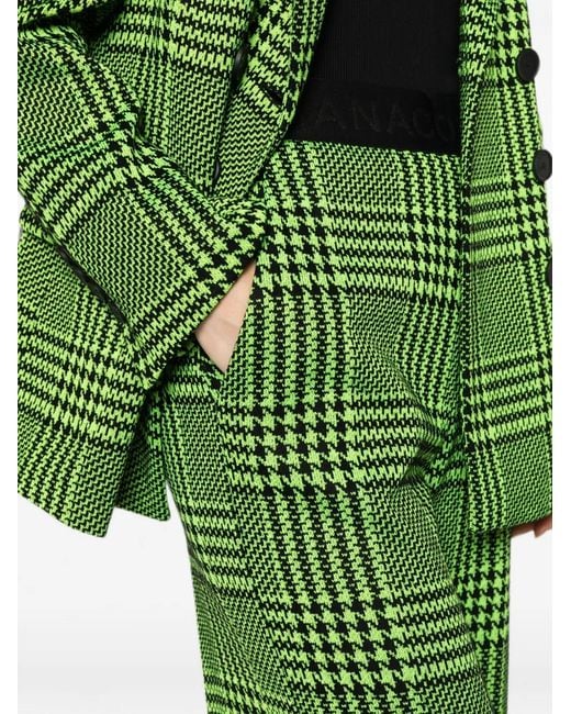Liviana Conti Green Prince Of Wales Check Trousers