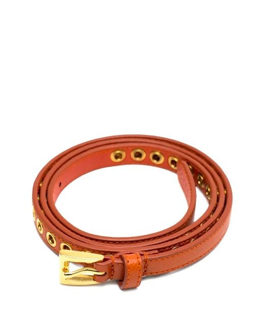 Prada White Buckle Belt