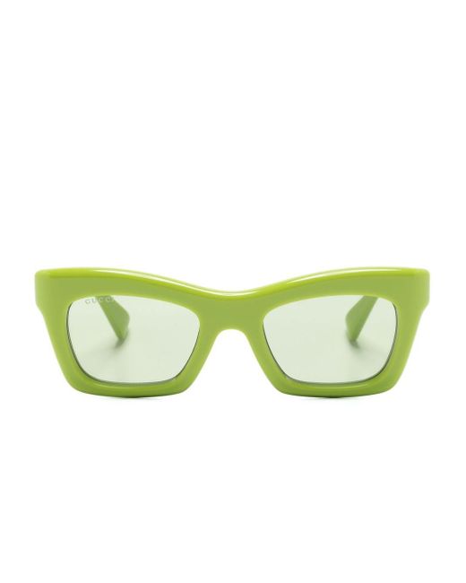 Gucci Green Rectangle-frame Sunglasses