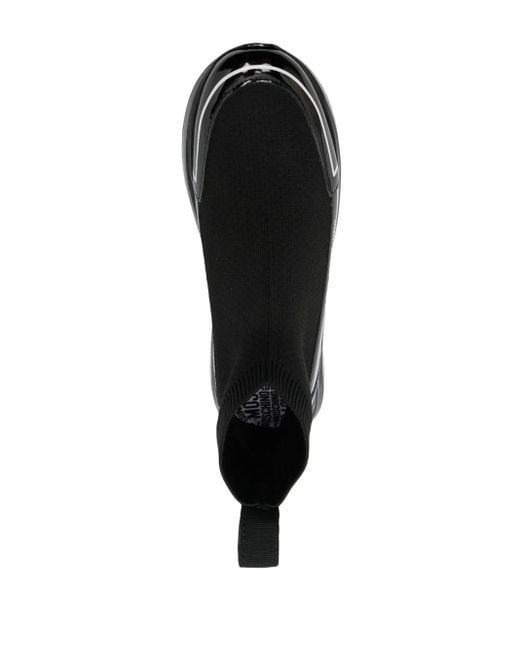 Sneakers Alte Con Logo Goffrato di Love Moschino in Black