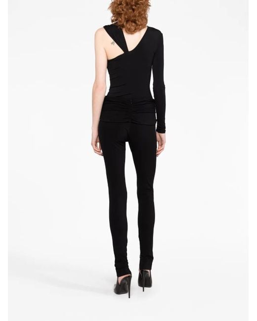 Magda Butrym Black leggings With Floral Detail