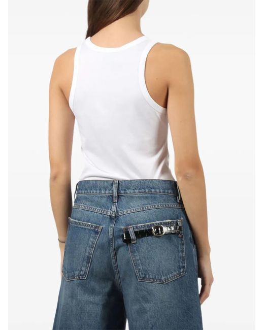 Coperni White Scoop-Neck Logo Tank Top