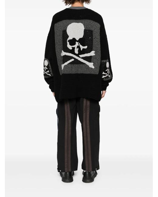 MASTERMIND WORLD Black Hand Knitted Cardigan for men