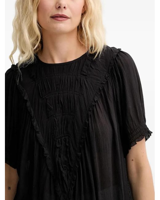 Munthe Black Perilla Ruffled Top