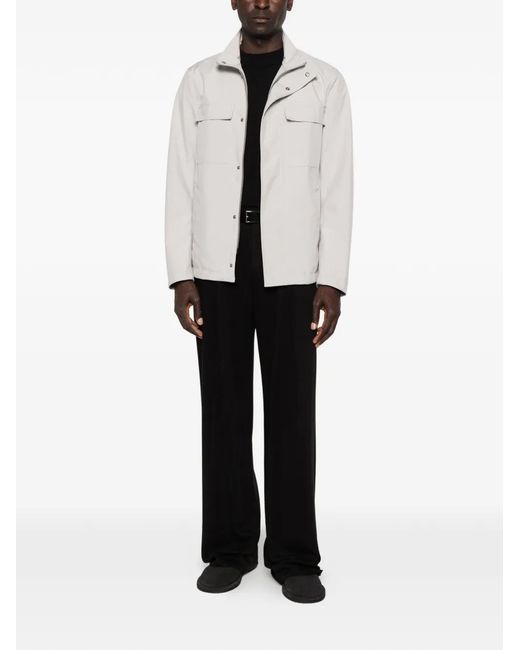Herno White High-Neck Chest-Pocket Jacket for men