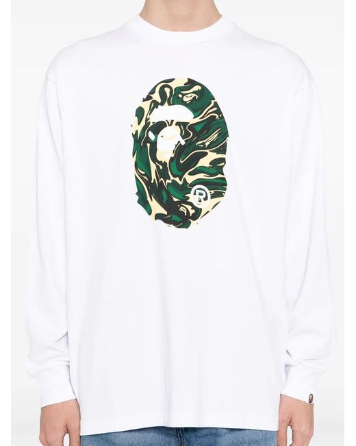 A Bathing Ape Blue Marbling Camo Logo T-Shirt for men