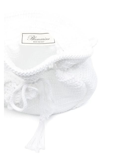 Blumarine White Crochet Corss Body Bag