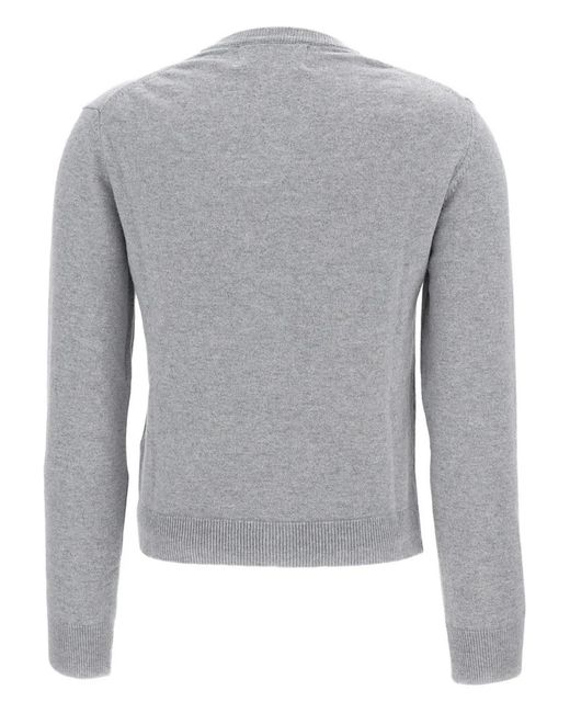 ALESSANDRO ENRIQUEZ Gray Logo-Patch Cardigan