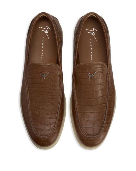 Giuseppe Zanotti Brown The Maui Leather Loafers for men
