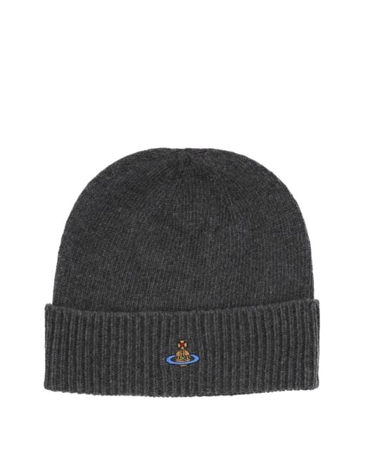 Vivienne Westwood Black Ribbed Beanie
