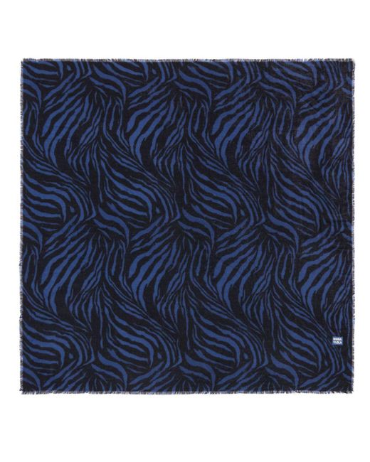 Bimba Y Lola Blue Zebra-Print Scarf