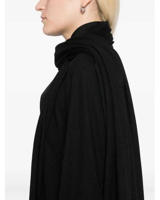 Yohji Yamamoto Black Bluse mit Schal