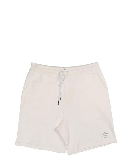 Thom Browne White Drawstring-Fastening Shorts for men