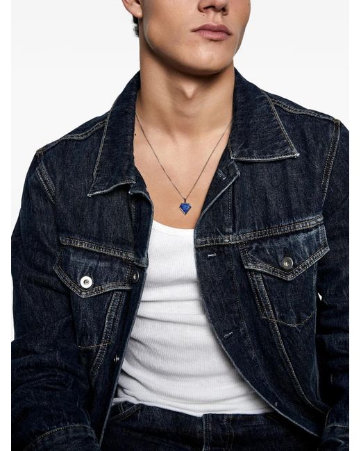 Mateo White Pentagon Lapis Necklace for men