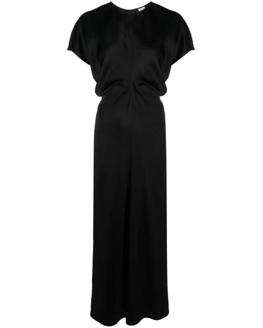Totême Black Slouch Waist Crinkled Dress