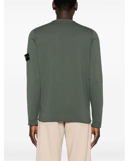 Stone Island Green Sweater With Patch for men