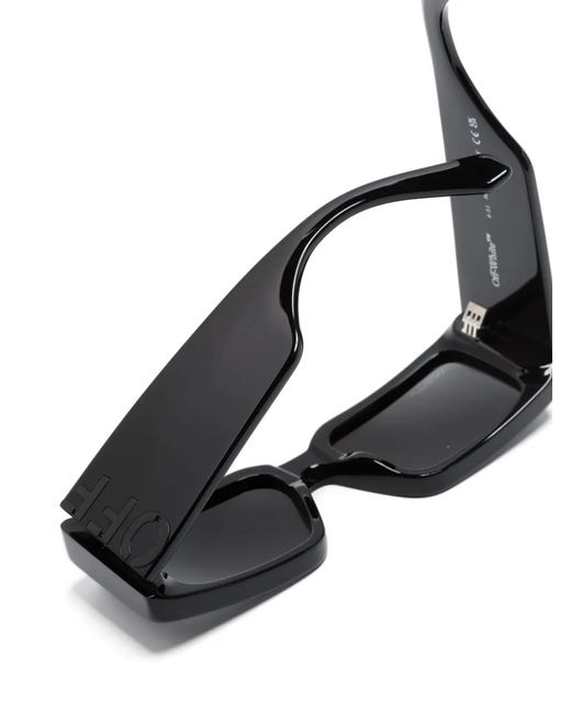 Off-White c/o Virgil Abloh Gray Logo-Engraved Rectangle-Frame Sunglasses for men