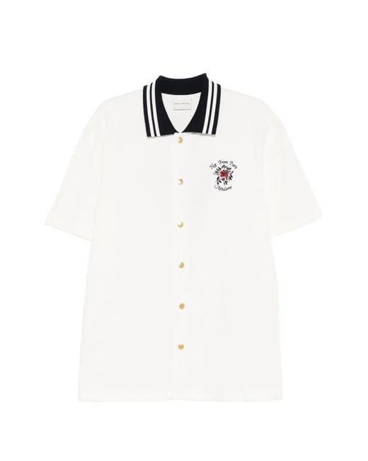 Drole de Monsieur White Striped-Collar Shirt for men