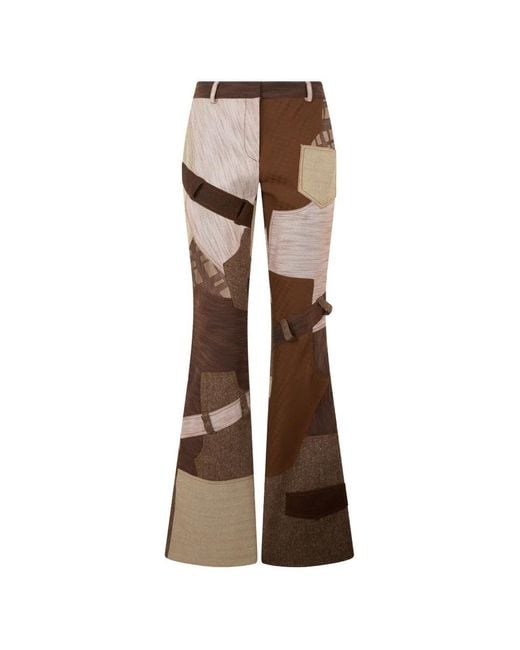 Moschino Natural Abstract-Pattern Palazzo Pants