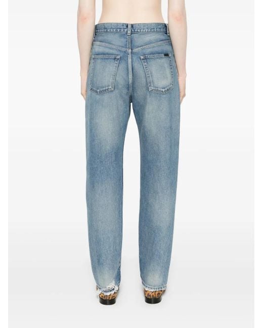 【SAINT LAURENT】ヴァネッサ ハイウエスト ジーンズ Saint Laurent Vanessa ジーンズ ブルー | Lyst