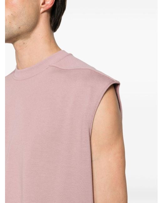 Rick Owens Pink Rolled-trim Cotton Vest for men