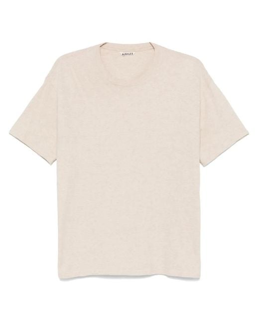 Auralee White Seamless Crew-Neck T-Shirt for men