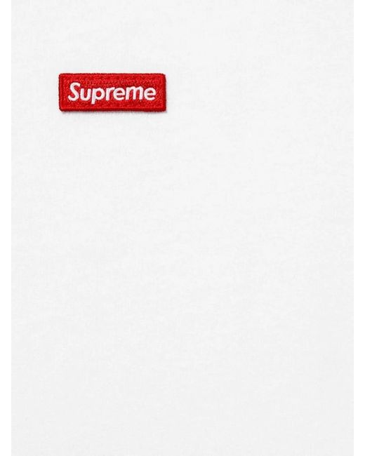 Supreme White Logo-Box Long-Sleeve T-Shirt for men