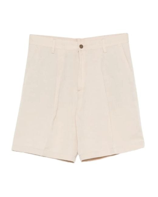 Costumein Natural Pleated Chino Shorts for men