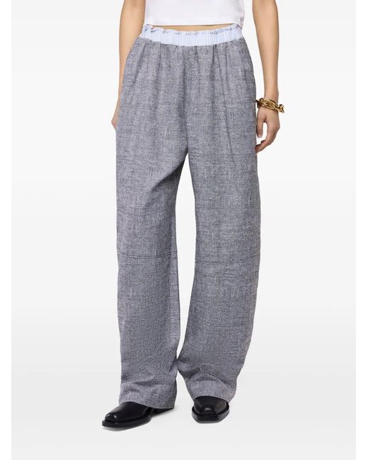 Rabanne Gray Elasticated-Waistband Straight-Leg Trousers