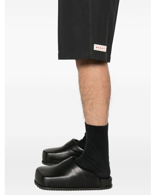 Marni Twill Shorts Met Logo-applicatie in het Black voor heren