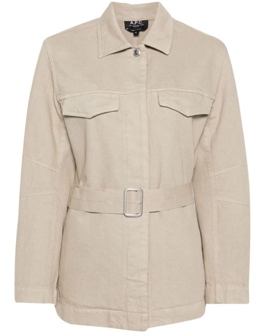 Veste en jean à taille ceinturée A.P.C. en coloris Natural