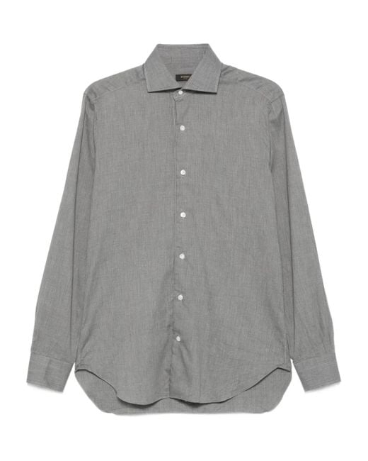 メンズ Barba Napoli ボタン シャツ Gray