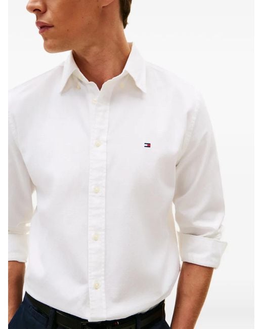 Tommy Hilfiger White Chemise Boutonnée À Manches Longues for men
