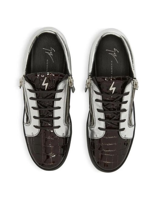 Giuseppe Zanotti Frankie Sneakers mit Kroko-Optik in Gray für Herren
