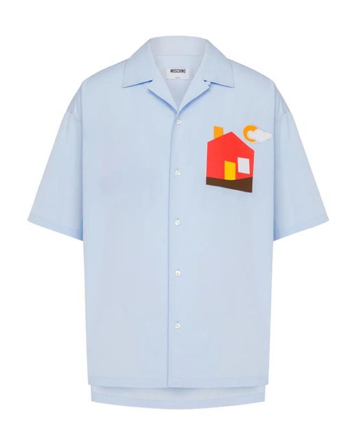 Moschino Blue Cotton Shirt for men