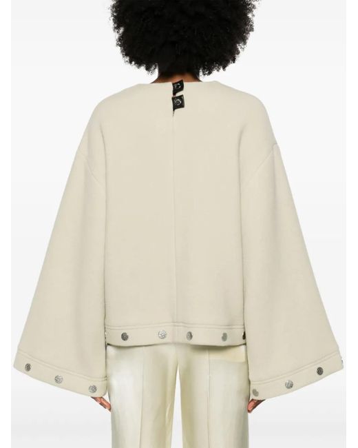 Nanushka Natural Studded Bell-Sleeves Top