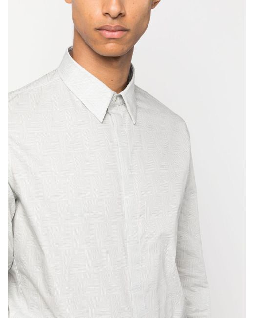 Camisa con monograma en jacquard Fendi de hombre de color White