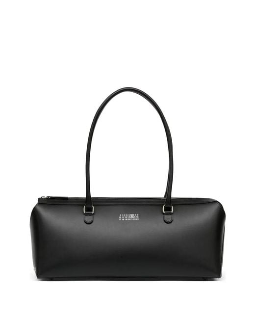 MM6 by Maison Margiela Black Large Bauletto J Leather Tote Bag