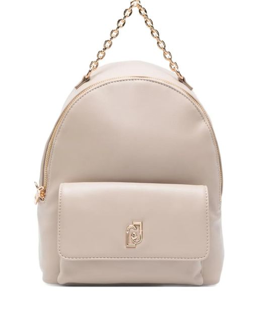 Liu Jo Natural Chain-Strap Logo Backpack