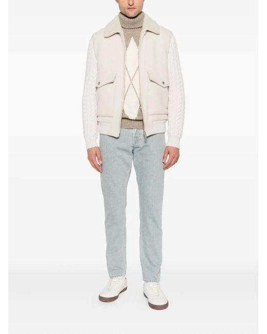 Eleventy Natural Cable-Knit Jacket for men