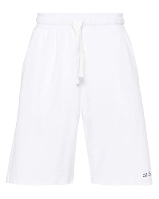 Mc2 Saint Barth White Terry-cloth Track Shorts for men