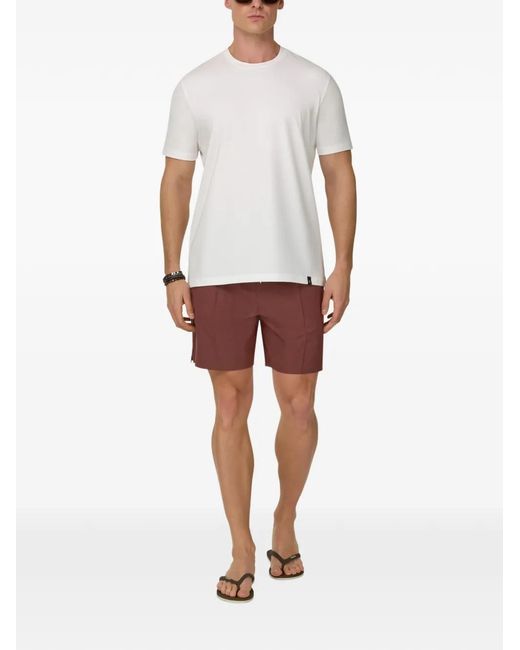 Boggi Red Printed Swim Shorts for men