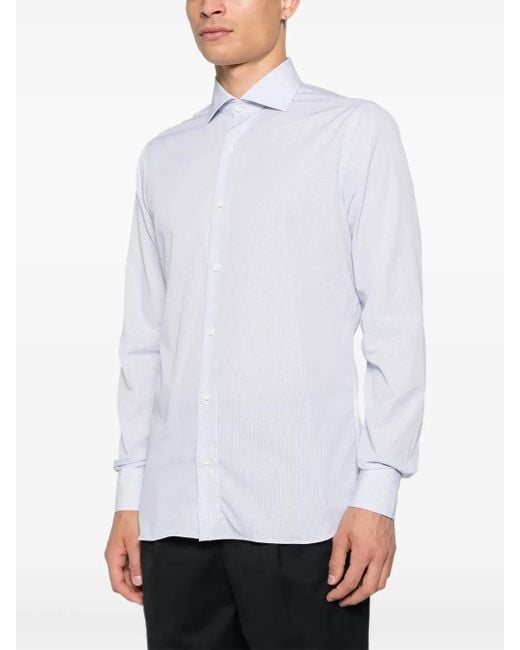 Truzzi White Buttoned Striped Shirt for men