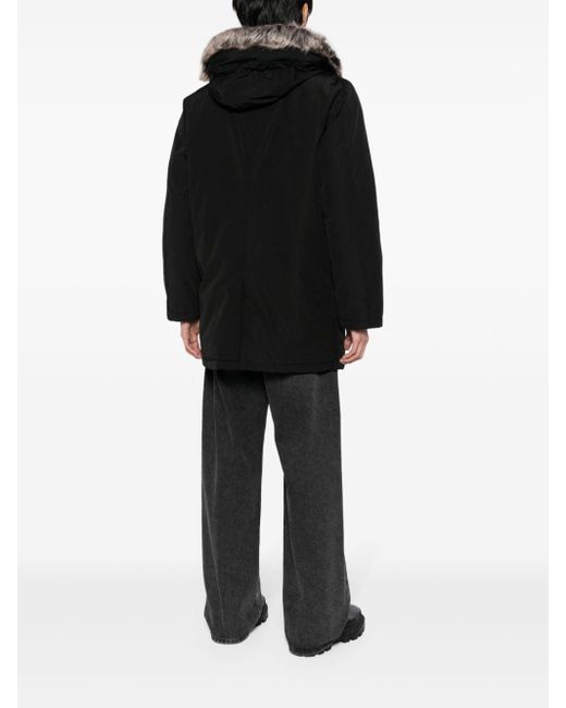 MICHAEL Michael Kors Black Faux Fur-trim Parka Coat for men